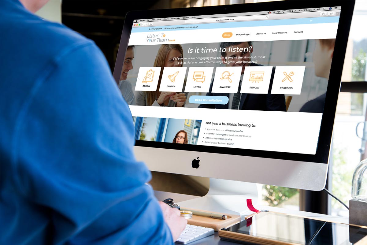 Listen to Your Team homepage design