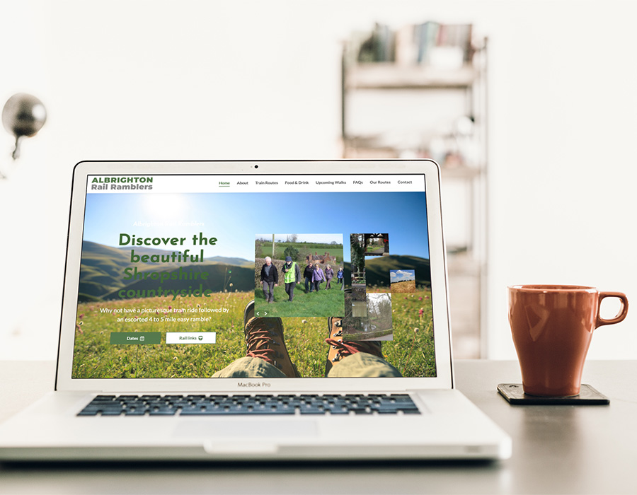Albrighton Rail Ramblers website homepage Albrighton Rail Ramblers website homepage design