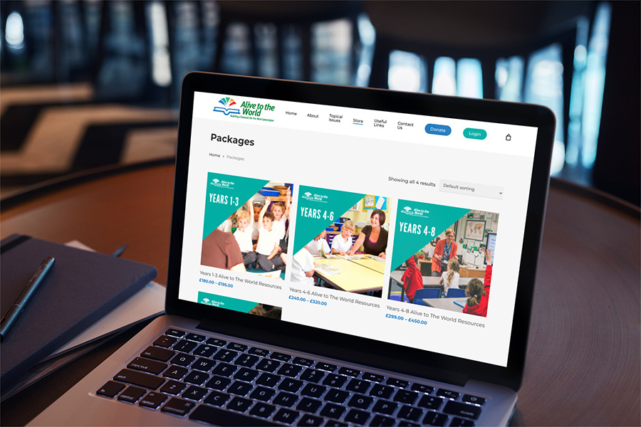 Alive to the World packages page Alive to the World packages information design